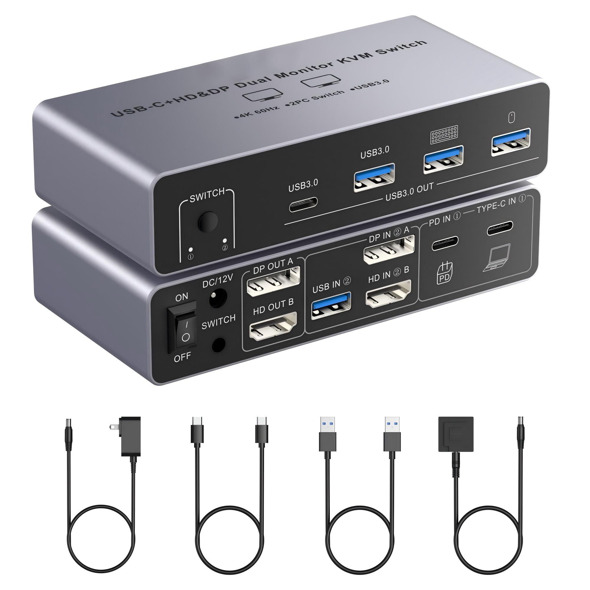 Hdmi Matrix Switch - HDM DP KVM Switch 2 Monitor