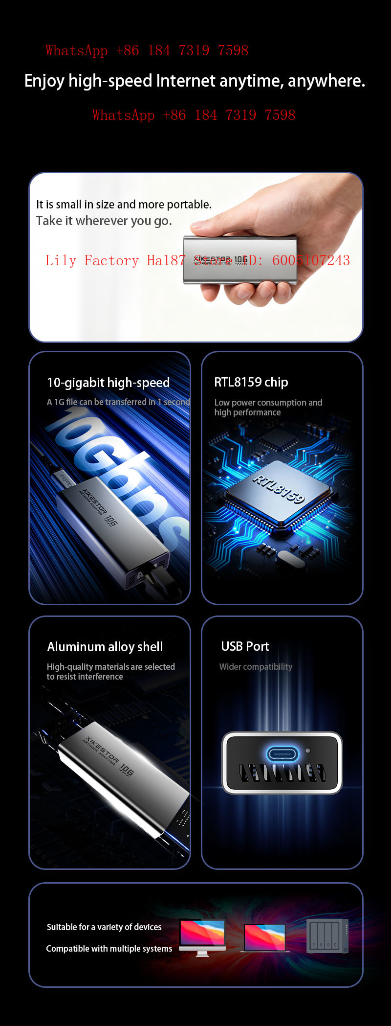 XikeStor Portable USB Network  - đánh giá và giá Gigabit Network Card