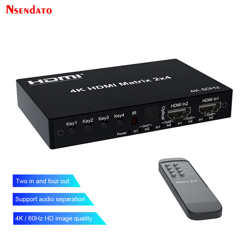 4K 60Hz HDMI Ma Trận 2X4 Cho D - đánh giá và giá Hdmi Matrix Switch