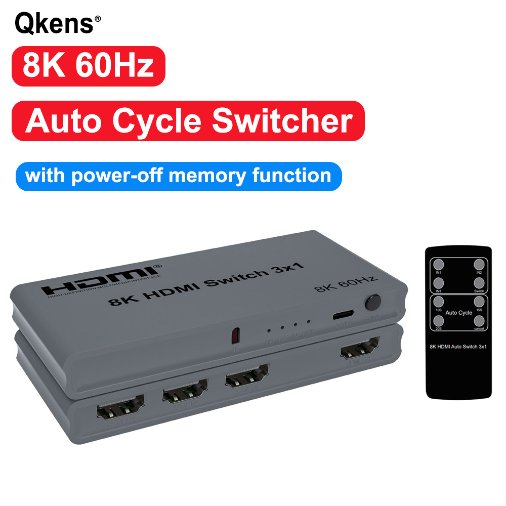 8K 60Hz 3x1 Auto Switch Cycle  - đánh giá và giá Hdmi Matrix Switch
