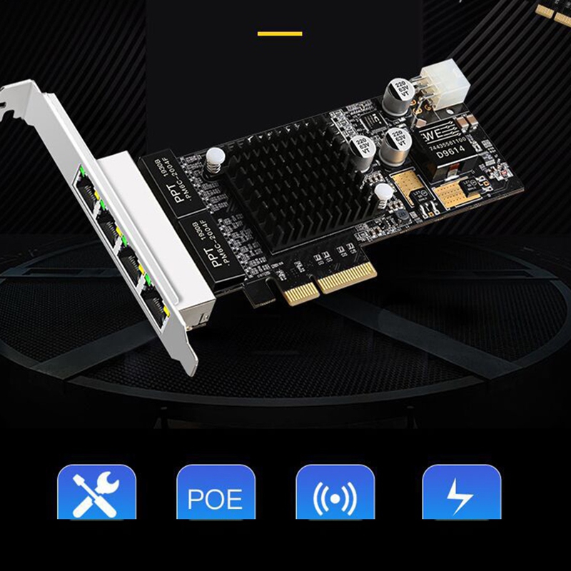 4 Port PCIE POE Network Card 1 - đánh giá và giá Gigabit Network Card