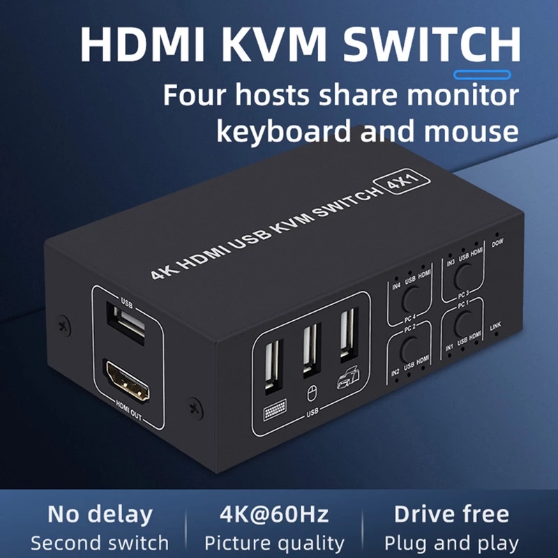 4K HDMI KVM Switch 4 Cổng USB  - đánh giá và giá Hdmi Matrix Switch